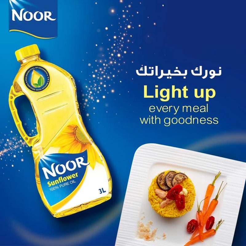 Noor زيت عباد الشمس نور 100% نقي - 3 لترات - Image 2